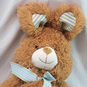 16" Flopsy Brown Bunny Blue Yellow Paws Fiesta Stuff Plush Easter Spring Rabbit